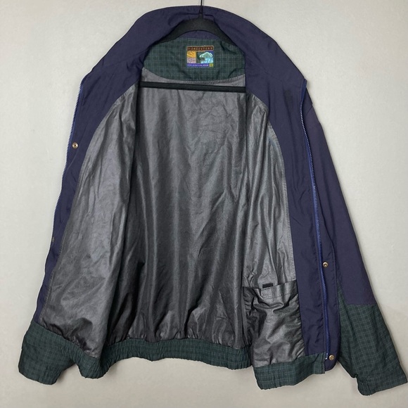 90s Vtg Forrester’s Windbreaker XL Gore-Tex glen plaid made in Oregon blue green - Picture 4 of 16
